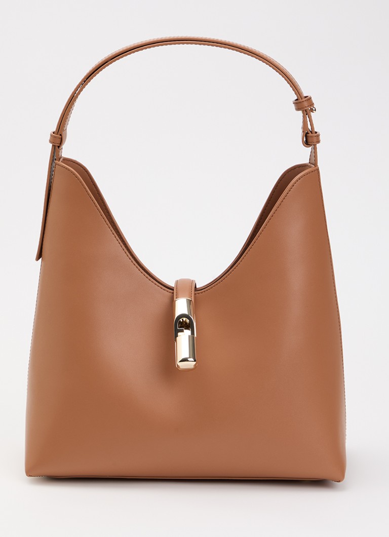 FURLA Dames Goccia M schoudertas van kalfsleer in de kleur Cognac, maat: 1SZ