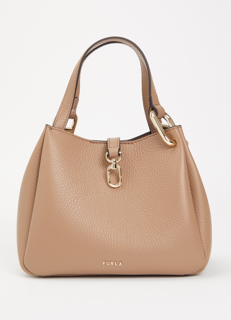 FURLA Dames Nuvola Mini handtas van leer in de kleur Donkerbeige, maat: 1SZ