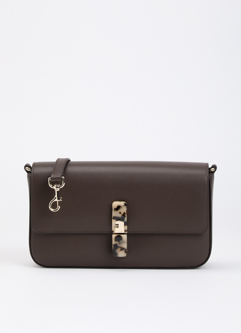 FURLA Dames Iride S crossbodytas van leer in de kleur Chocoladebruin, maat: 1SZ