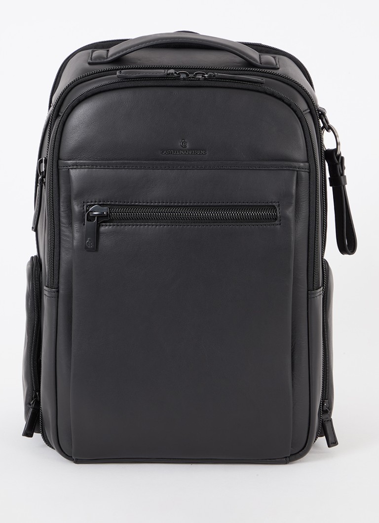 Castelijn & Beerens Uniform Travel rugzak van leer Zwart - Deal