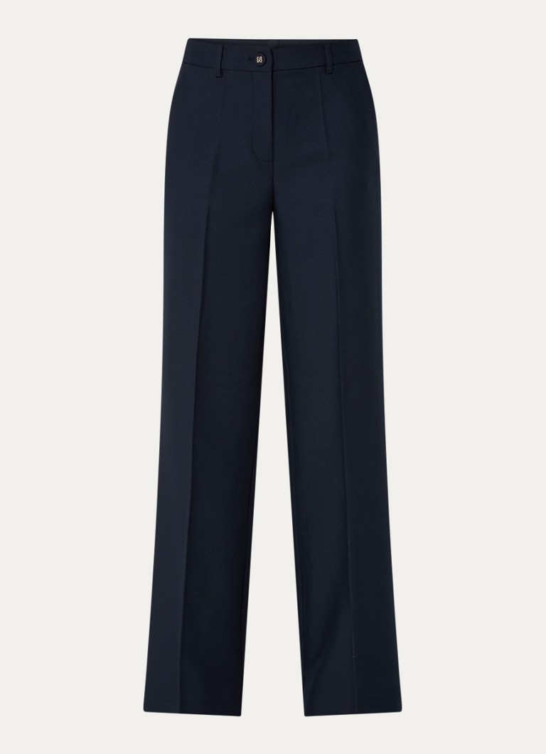 NIKKIE Dames Parisa high waist straight fit pantalon met steekzakken in de kleur Donkerblauw