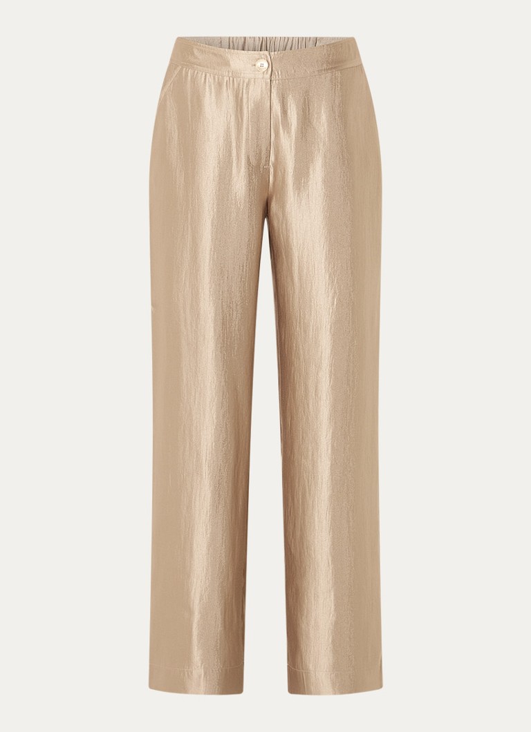 NIKKIE Dames Polarmar high waist straight fit pantalon met steekzakken in de kleur Zand