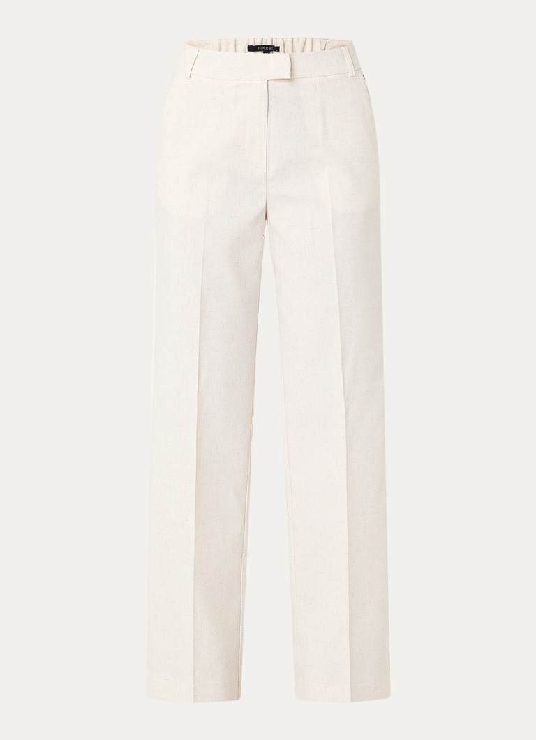 NIKKIE Dames Payette high waist loose fit pantalon in linnenblend in de kleur Creme