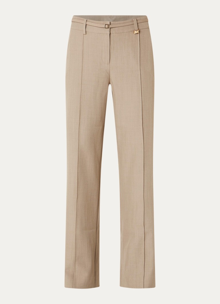 NIKKIE Dames Reno high waist loose fit pantalon met steekzakken in de kleur Zand