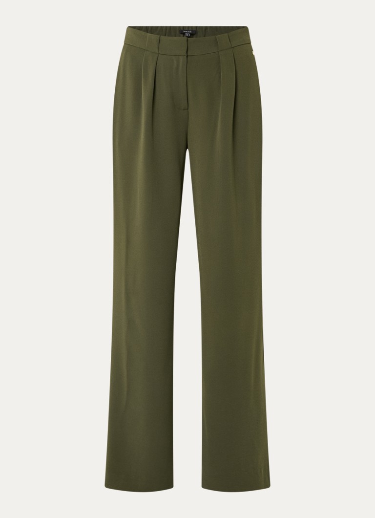 NIKKIE Dames Amine high waist loose fit pantalon met steekzakken in de kleur Donkergroen