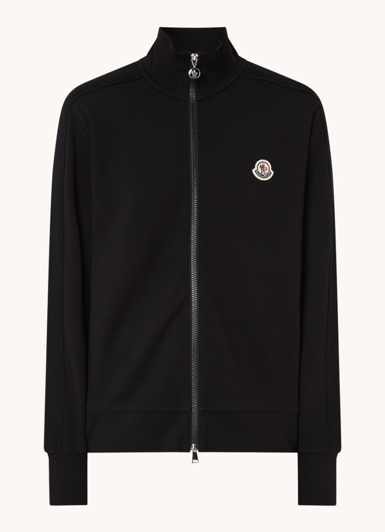 Moncler Dames Punto Milano sweatvest met ritszakken en logo in de kleur Zwart, maat: s