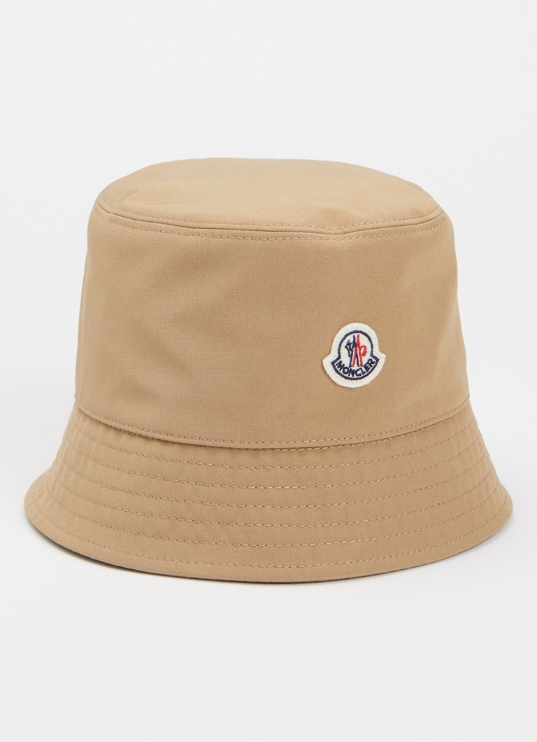 Moncler Dames Bucket hoed met logoborduring in de kleur Camel, maat: M