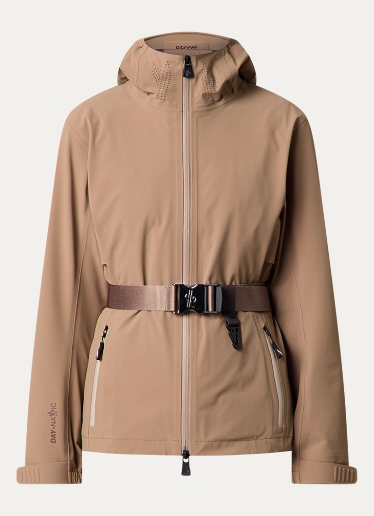Moncler Dames Fex jack met ceintuur in de kleur Camel, maat: M