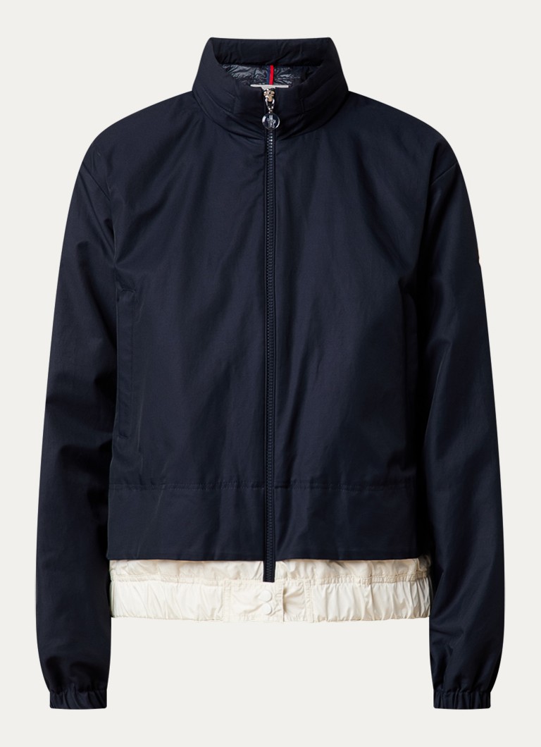 Moncler Dames Janze gewatteerd jack met opbergbare capuchon in de kleur Donkerblauw, maat: M