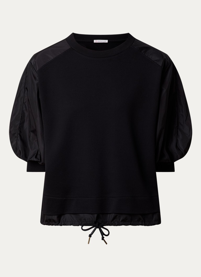 Moncler Dames Top met strikdetail en pofmouw in de kleur Zwart, maat: L