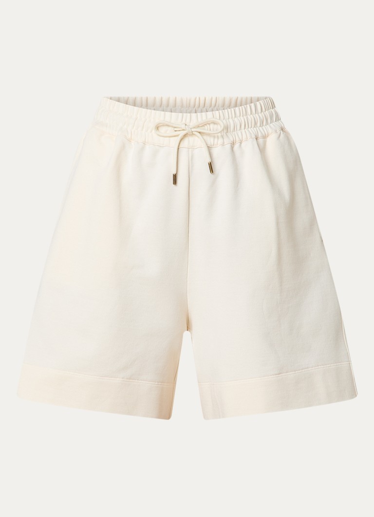 Moncler Dames High waist loose fit korte broek met steekzakken in de kleur Creme, maat: M