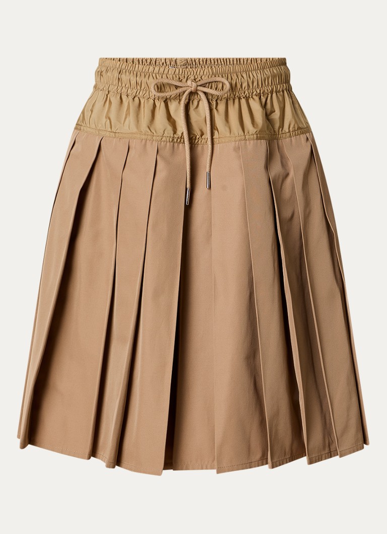 Moncler Dames Mini plooirok met trekkoord in de kleur Beige, maat: M