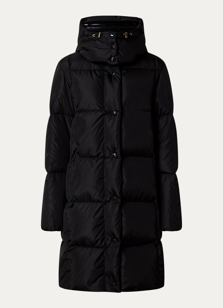 Moncler Dames Litte puffer jas met donsvulling en afneembare capuchon in de kleur Zwart, maat: 40