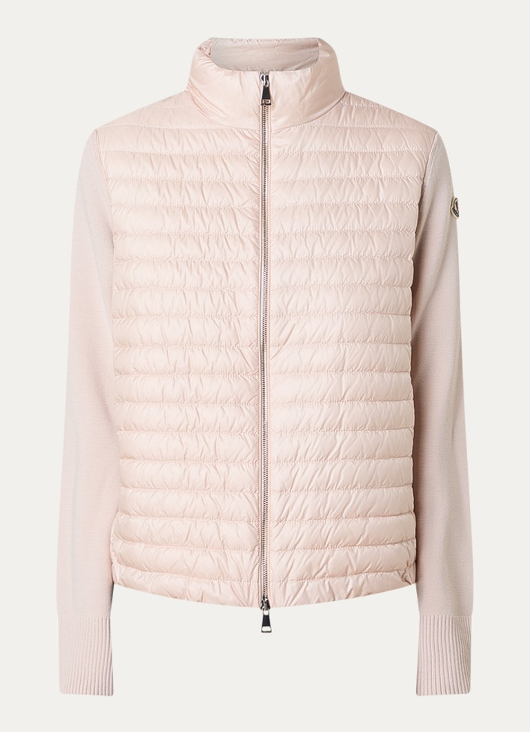 Moncler Dames Fijngebreid vest met gewatteerd voorpand in de kleur Roze, maat: S