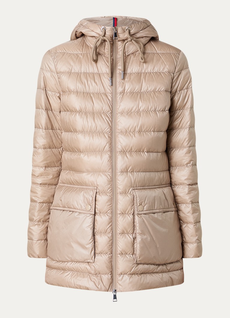 Moncler Dames Jasmin gewatteerde parka met donsvulling en klepzakken in de kleur Beige, maat: 42