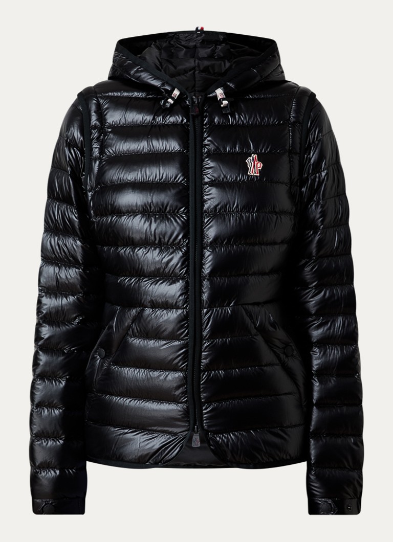 Moncler Dames Karuras puffer jack met donsvulling en capuchon in de kleur Zwart, maat: 40