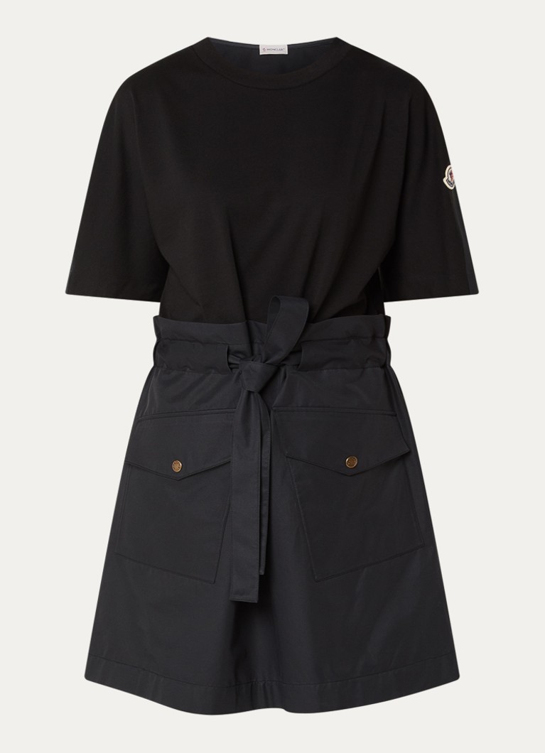 Moncler Dames Mini jurk met klepzakken en logo in de kleur Zwart, maat: M