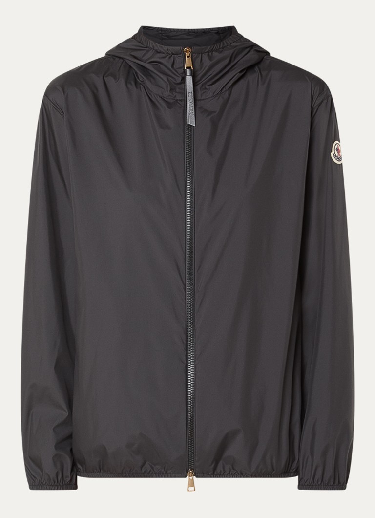 Moncler Dames Fregeos windjack met capuchon en steekzakken in de kleur Zwart, maat: 40