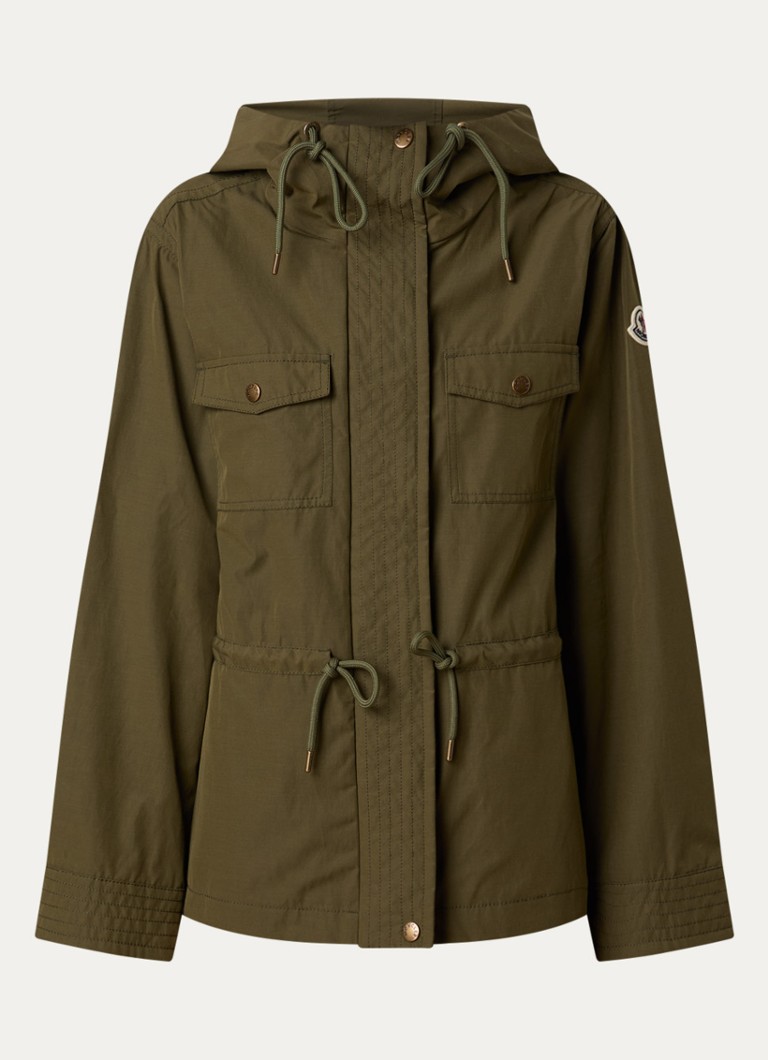 Moncler Dames Serin softshell parka met steekzakken in de kleur Mosgroen, maat: M