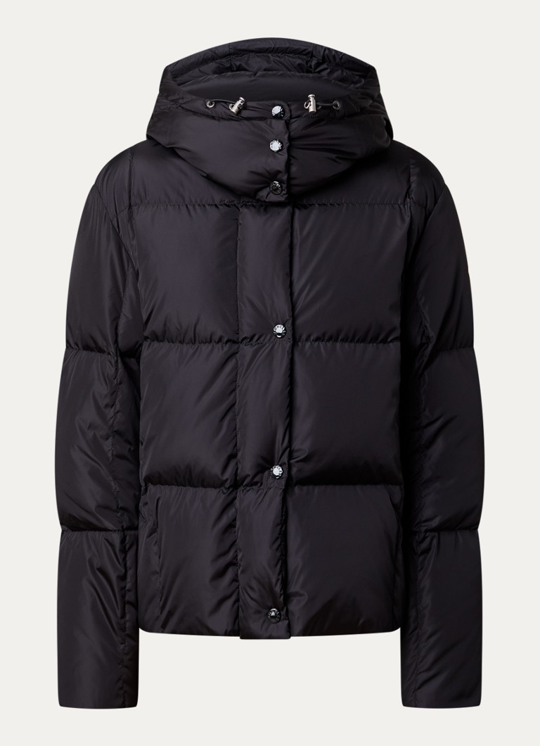 Moncler Dames Giubbotto puffer jack met donsvulling en ritszakken in de kleur Zwart, maat: 38