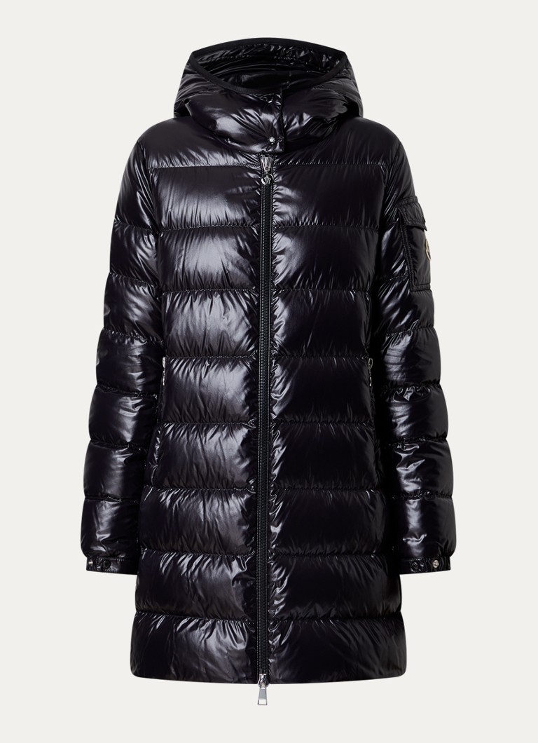 Moncler Dames Courcelles puffer jack met donsvulling en ritszakken in de kleur Zwart, maat: 38