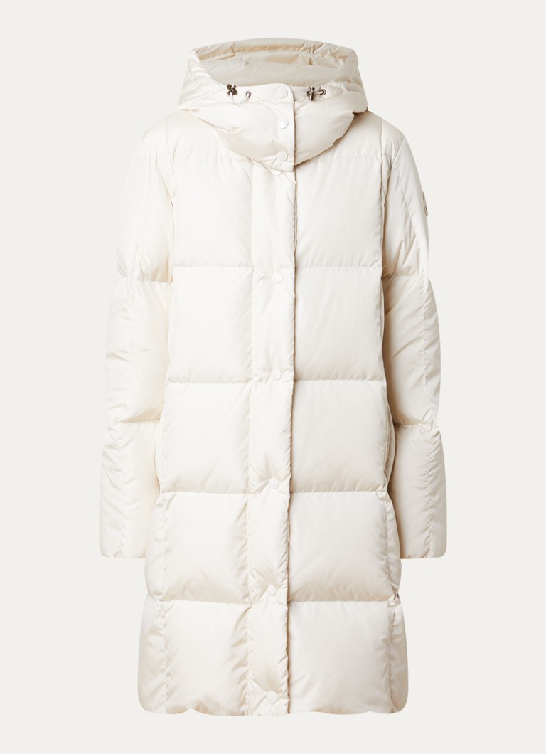 Moncler Dames Litte puffer jack met donsvulling en ritszakken in de kleur Creme, maat: 38