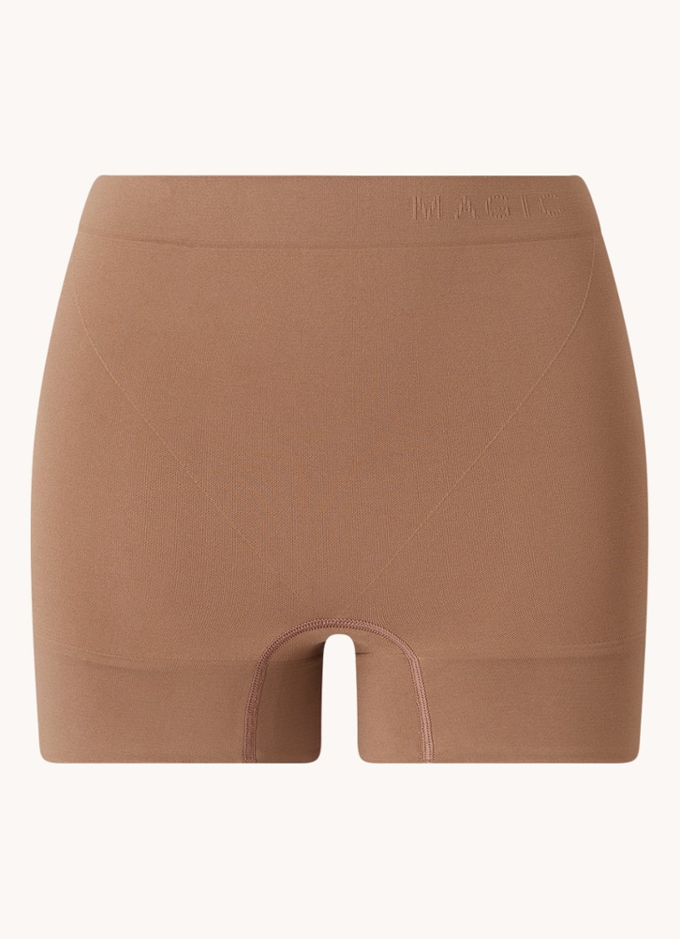 MAGIC Bodyfashion Dames Booty Boost corrigerende short met uitneembare vulling in de kleur Camel, maat: XXL