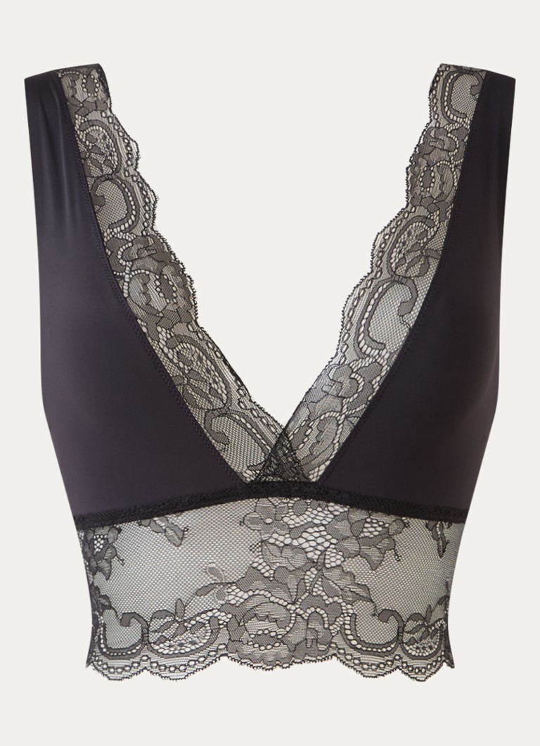MAGIC Bodyfashion Dames Dream Lace bralette met kant in de kleur Zwart, maat: XL