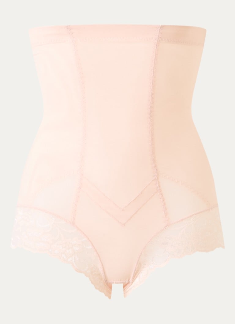 MAGIC Bodyfashion Dames Super Control corrigerende high waist string met kant in de kleur Beige, maat: XL