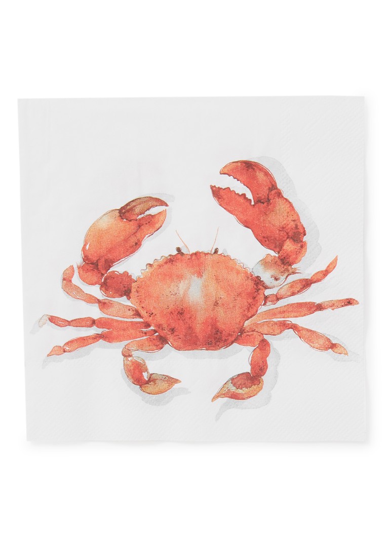 Ihr Ideal Home Crab servetten 33 x 33 cm Koraal - Deal