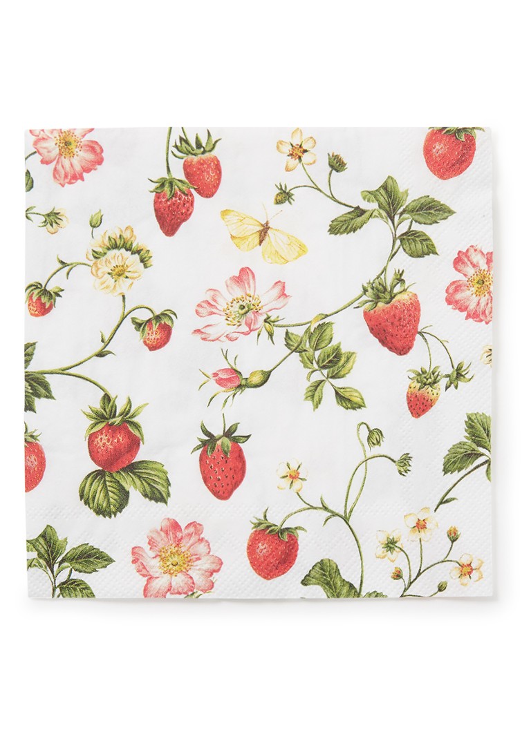 Ihr Ideal Home Sweet Strawberry servetten 25 x 25 cm Multicolor - Deal