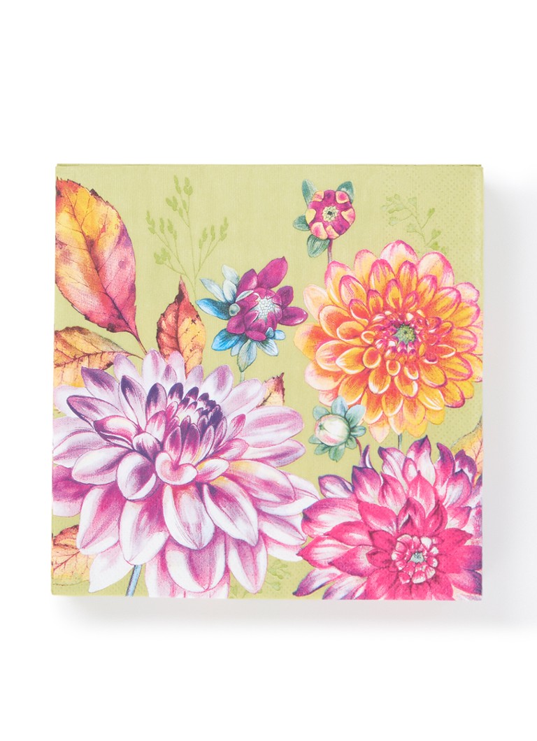 Ihr Ideal Home Dahlina servetten 33 x 33 cm Lindegroen - Deal