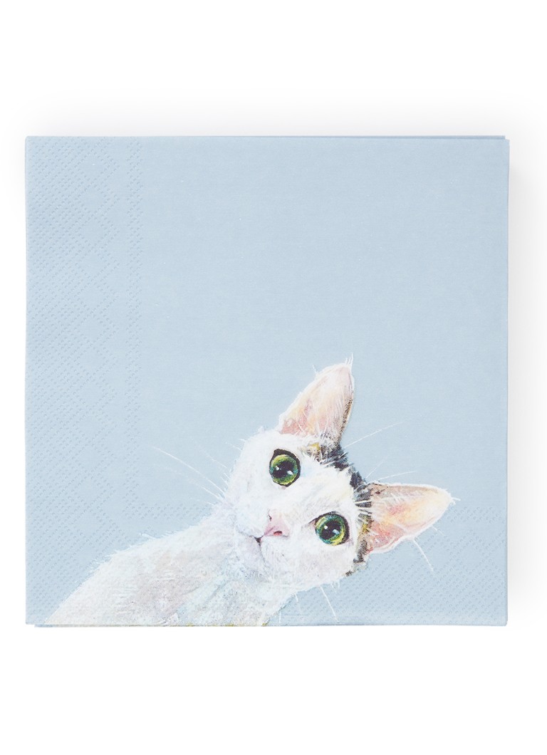 Ihr Ideal Home Cat Stella servetten 33 x 33 cm Blauwgrijs - Deal