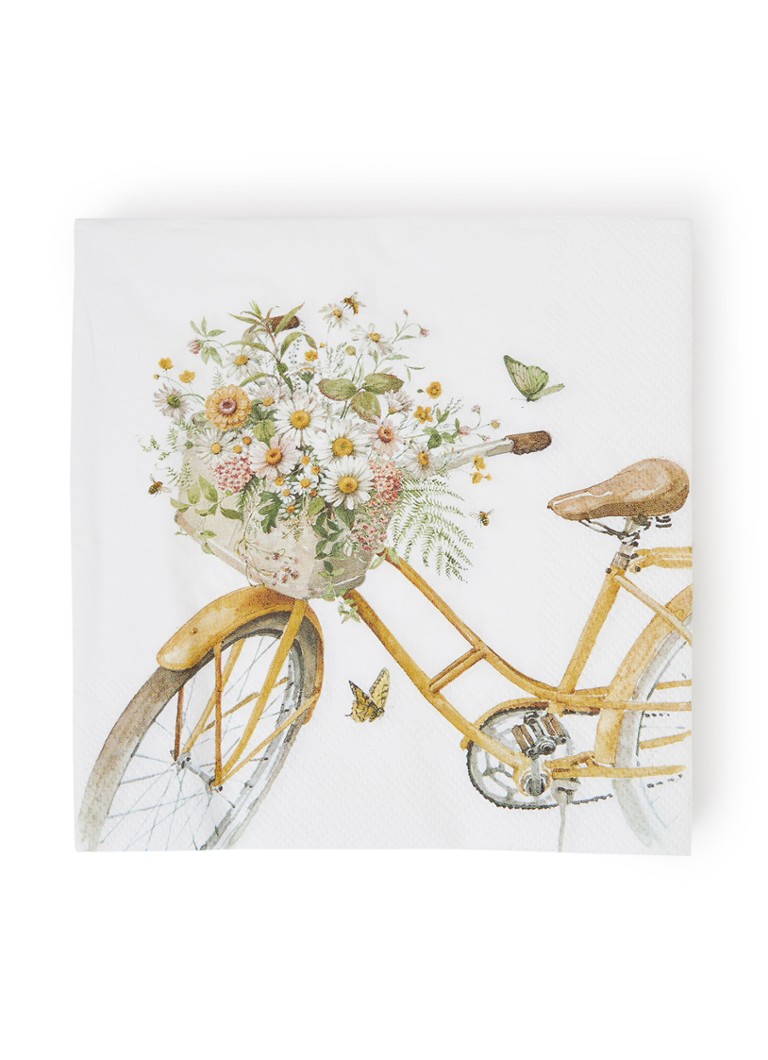 Ihr Ideal Home Flower Bike servetten 33 x 33 cm Bruin - Deal