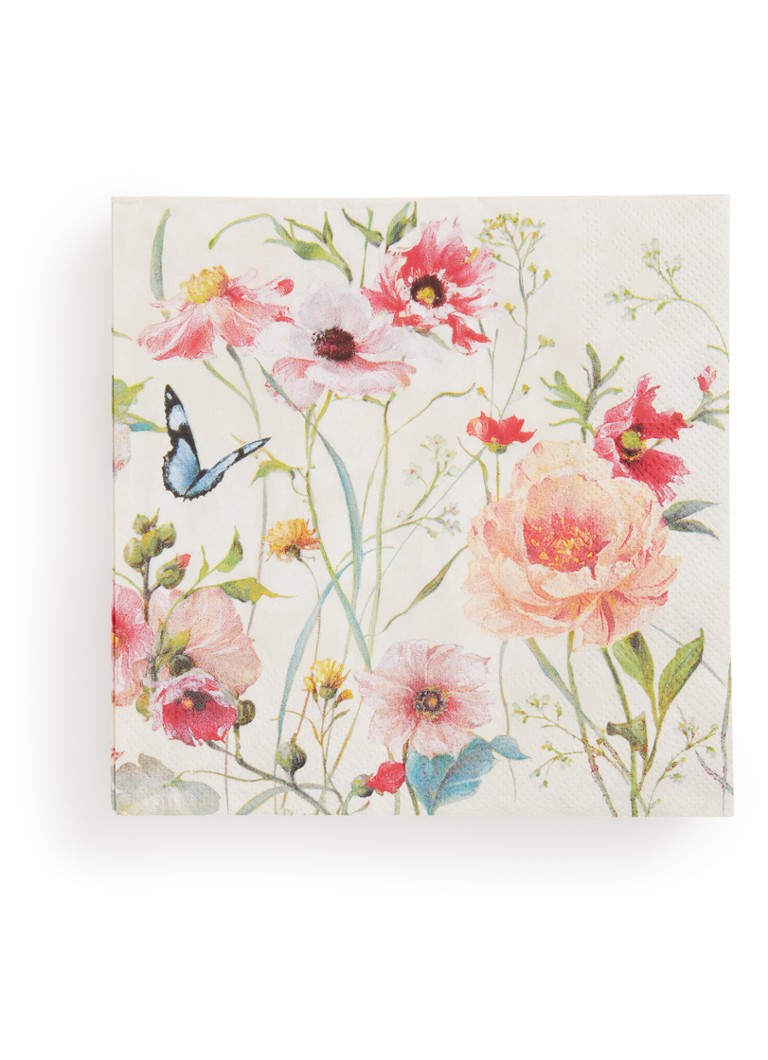 Ihr Ideal Home Living Wildflowers servetten 33 x 33 cm Roze - Deal