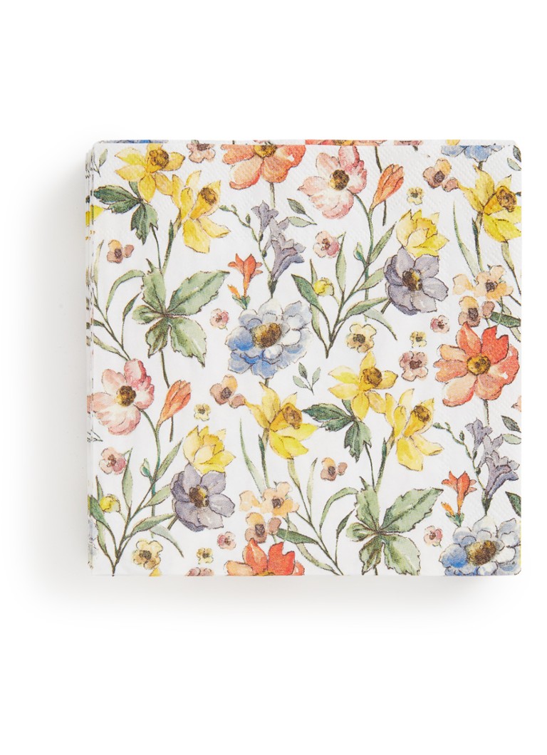 Ihr Ideal Home Soft Flowers servetten 25 x 25 cm Multicolor - Deal