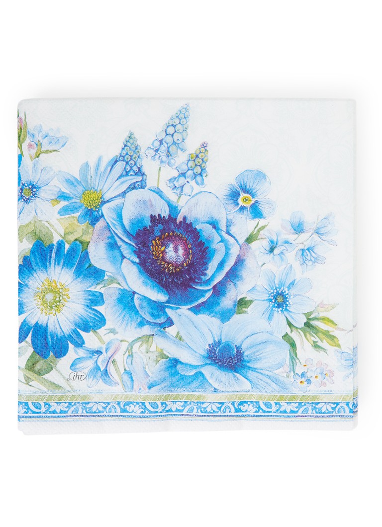 Ihr Ideal Home Springtime Blues servetten 33 x 33 cm Blauw - Deal