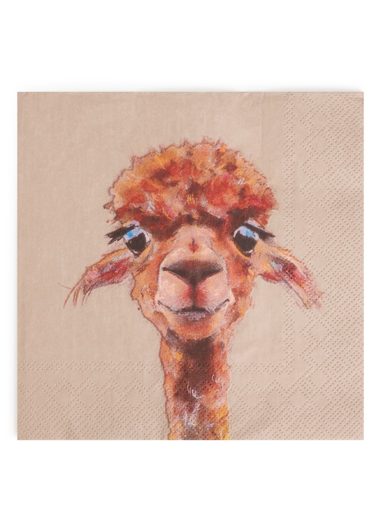 Ihr Ideal Home Alpaca Fernando servetten 33 x 33 cm Lichtbruin - Deal