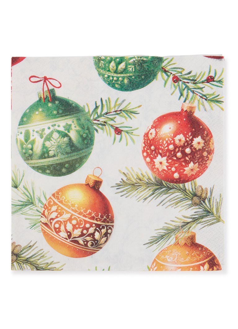 Ihr Ideal Home Christmas Bubbles servetten 33 x 33 cm Creme - Deal