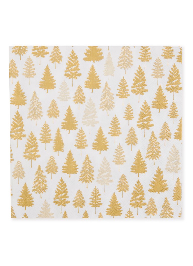 Ihr Ideal Home Nordic Forest servetten 33 x 33 cm Goud - Deal
