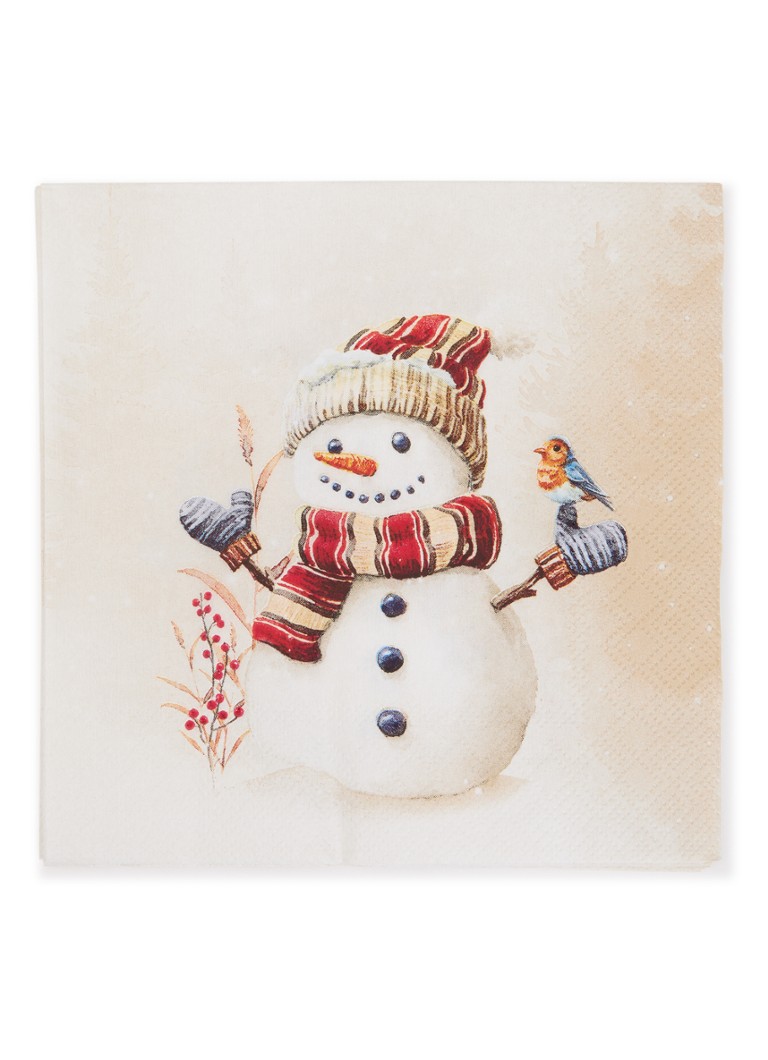 Ihr Ideal Home Oscar The Snowman servetten 33 x 33 cm Beige - Deal