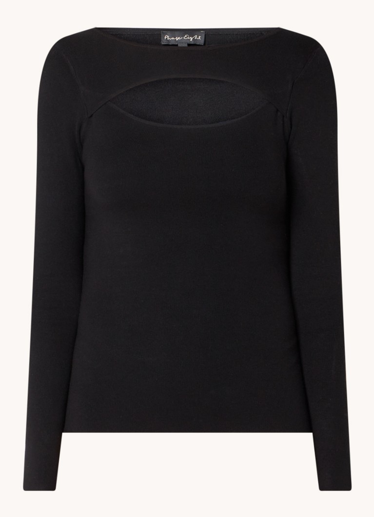Phase Eight Dames Ciara fijngebreide top met cut-out detail in de kleur Zwart