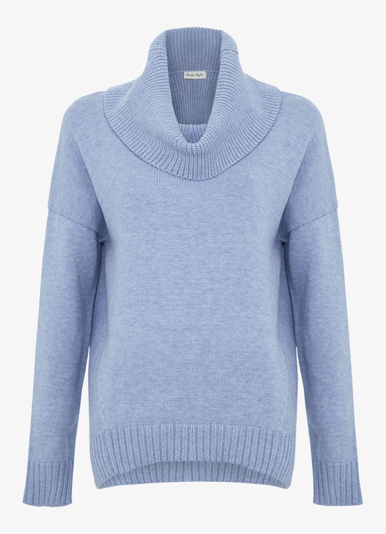 Phase Eight Dames Dara grofgebreide trui met col en stretch in de kleur Donkerblauw