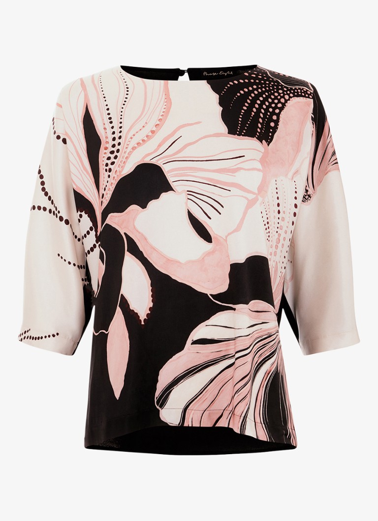 Phase Eight Dames Antonia top met bloemenprint in de kleur Zwart