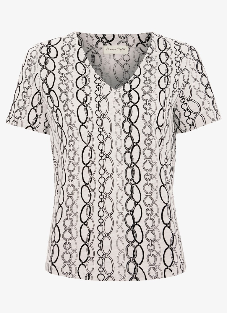 Phase Eight Dames Alice top met print in de kleur Gebroken wit