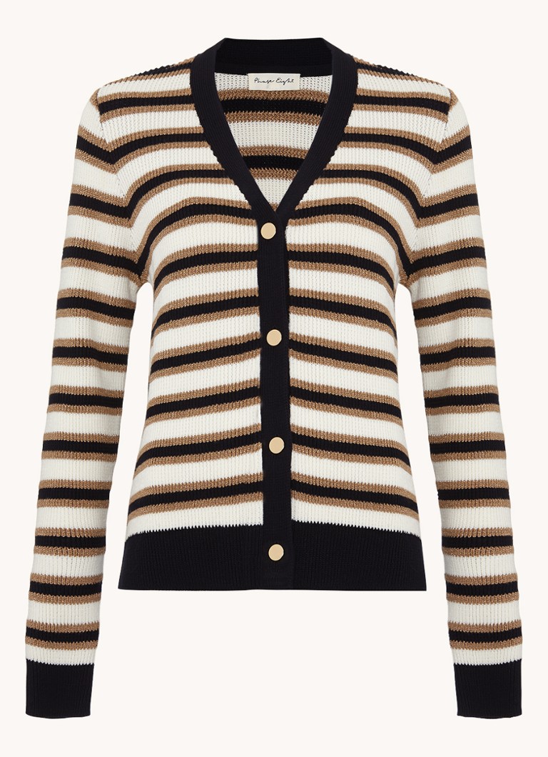 Phase Eight Dames Indy fijngebreid vest met streepprint in de kleur Wit