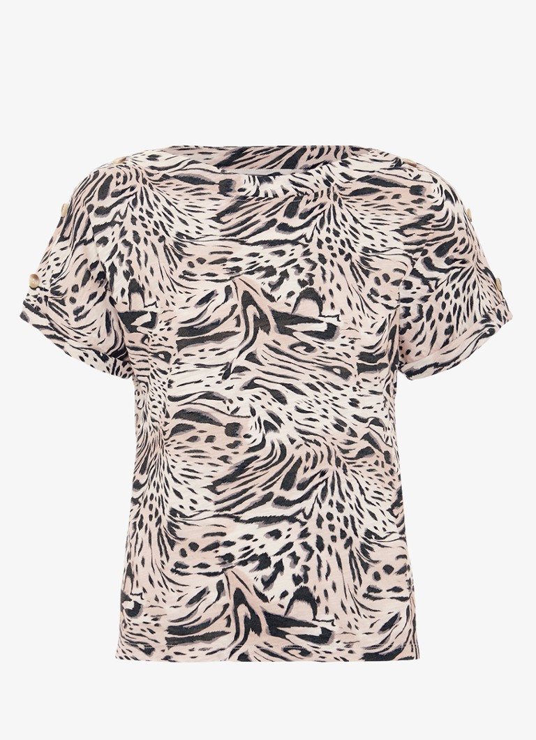 Phase Eight Dames Suzie top met print in de kleur Beige