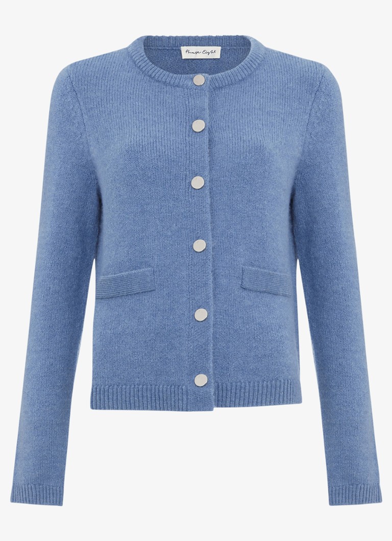 Phase Eight Dames Jade fijngebreid vest met steekzakken in de kleur Donkerblauw