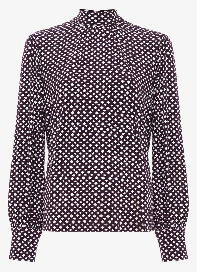 Phase Eight Dames Esme blouse met stippenprint in de kleur Paars