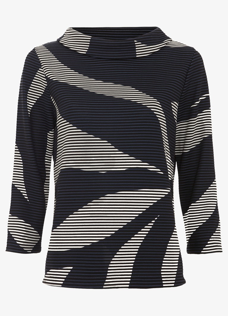 Phase Eight Dames Rena top met print in de kleur Donkerblauw
